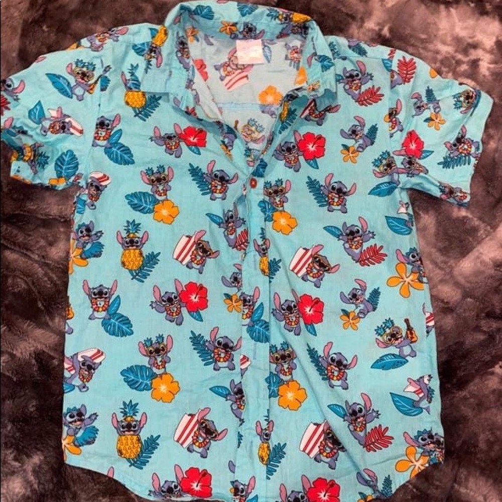 Boys Button Down Short Sleeve Stitch Shirt